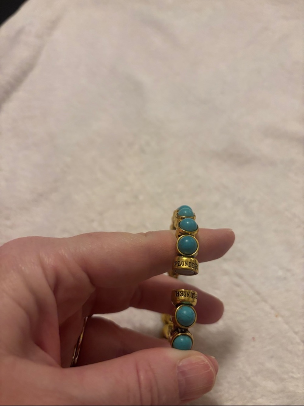 Plunder Gold & Turquoise Stretch Link Bracelet - Picture 3 of 3